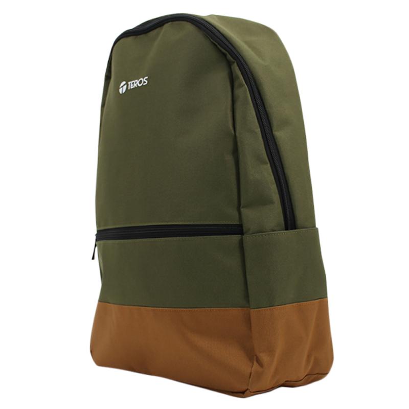 Vista 3 de Mochila Teros Nova Verde y Marrón para Laptops 15.6"