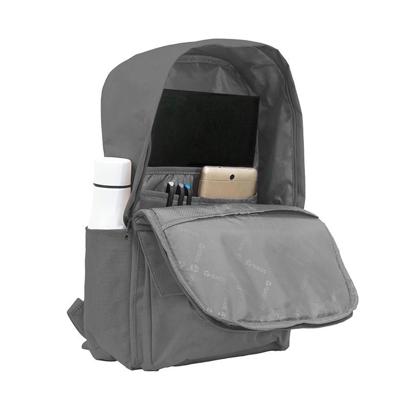 Vista 5 de Mochila Teros City II Gris para Notebook 15.6"