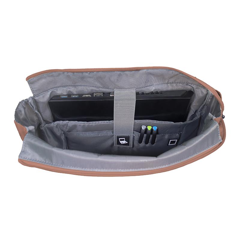 Vista 5 de Bolso Bandolera Teros Rossan Mocha para Laptops 15.6"