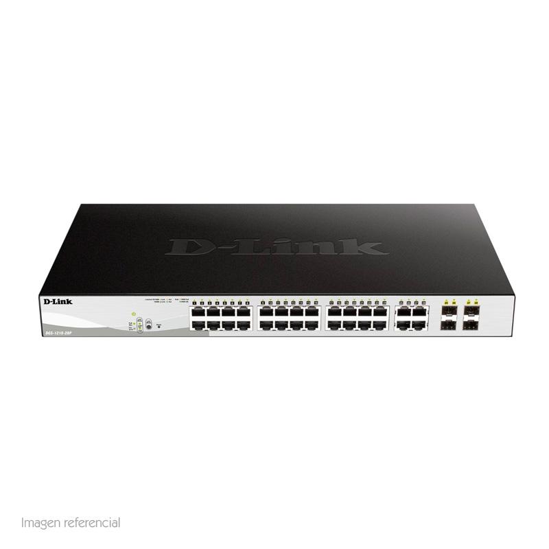 Vista 3 de Switch PoE D-Link DGS-1210-28P Capa 2 Gigabit 24 Puertos