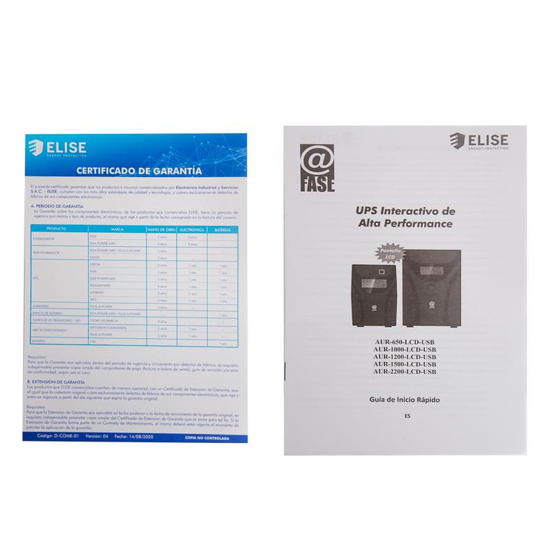 Vista 4 de UPS Interactivo Elise Fase AUR-1500-LCD-USB 1500VA/900W