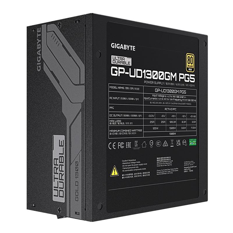 Vista 2 de Fuente de Poder GIGABYTE UD1300GM P 1300W 80 Plus Gold
