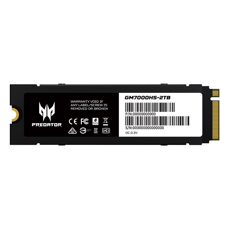 Vista 2 de SSD Predator GM7000 HS NVMe 2TB PCIe Gen4x4