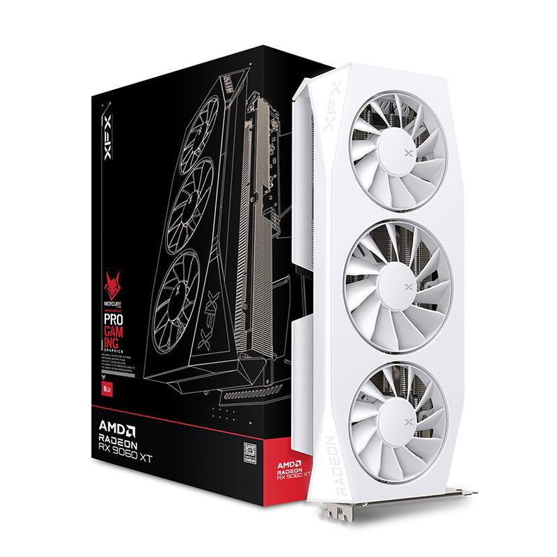 Vista 5 de Tarjeta de Video XFX Mercury Radeon RX 9060 XT OC White 16GB GDDR6 PCIe 5.0