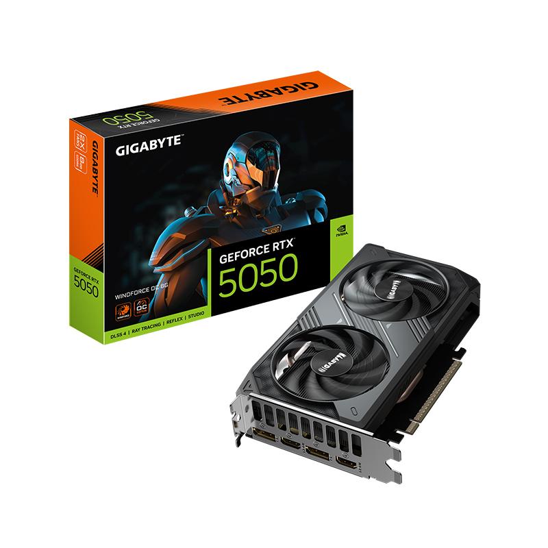 Vista 5 de Tarjeta de Video GIGABYTE GeForce RTX 5050 WINDFORCE 2 OC 8GB GDDR6