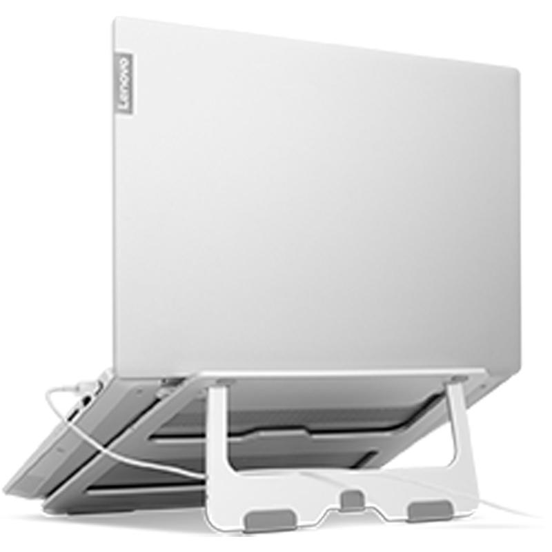 Soporte de aluminio Lenovo para laptop hasta 15.6", inclinacion 18°, plegable y ventilado