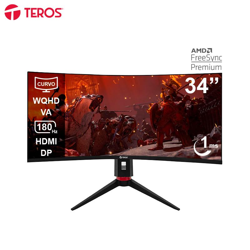 Monitor Curvo Gaming TEROS TE-3411G, 34" WQHD VA, 180 HZ,1ms, HDMI, DP, Audio Out