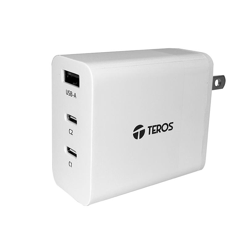 Cargador Teros GaN PD 65W USB-A USB-C Blanco