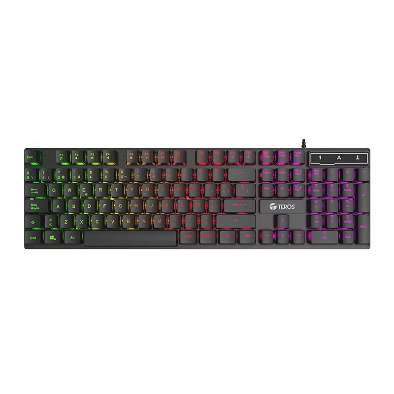 Teclado Gamer Teros TE-4072G RGB USB Negro