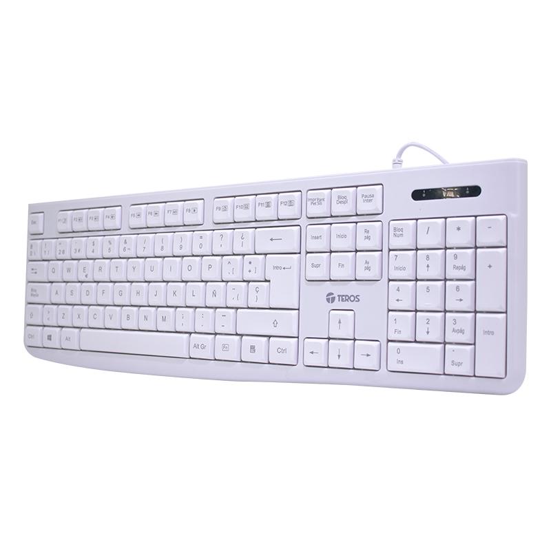 Teclado Estándar Teros TE-4069S Multimedia USB Blanco Español