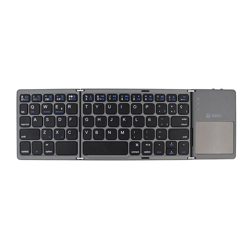 Teclado Inalámbrico Plegable Teros TE-4075S Bluetooth 3.0 Gris