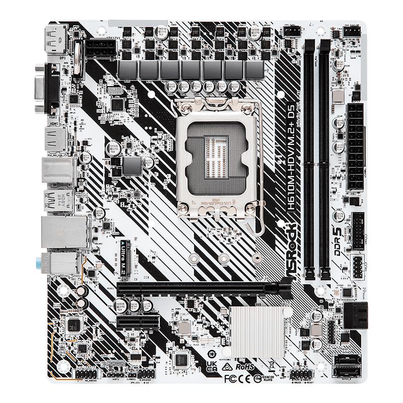 Placa Madre Asrock H610M-HDV/M.2+ D5 (Intel H610, LGA1700)