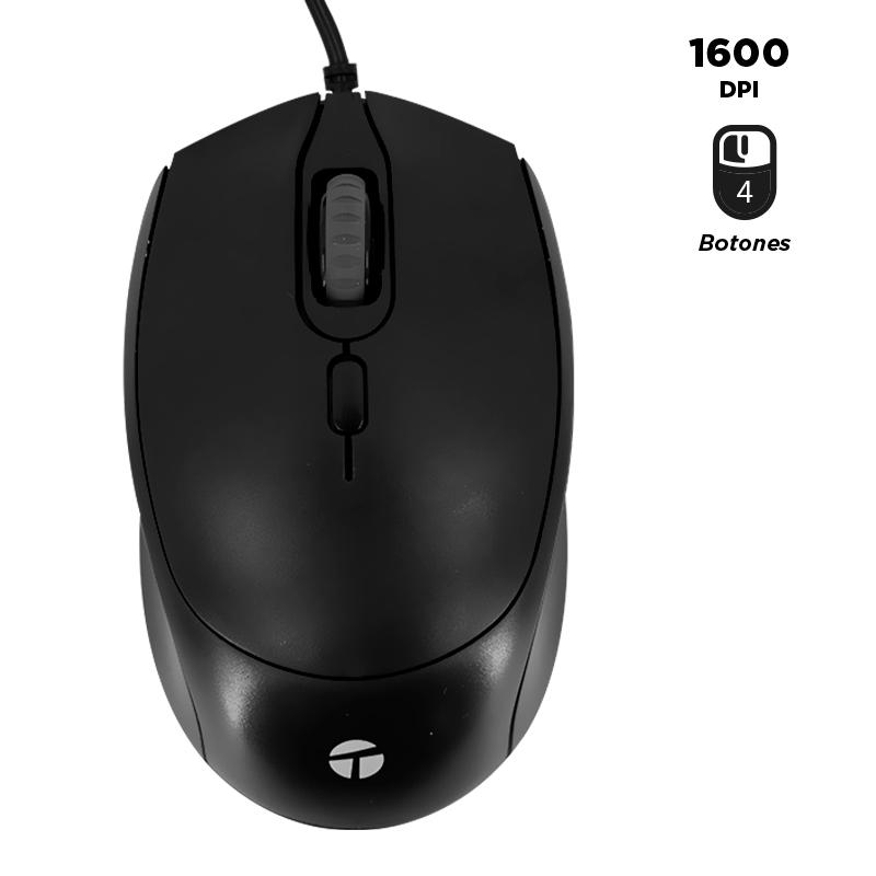 Mouse Óptico Teros TE-1222S USB 1600 DPI