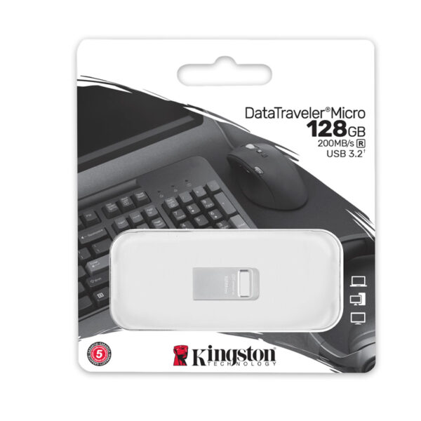 Memoria Flash Kingston DataTraveler Micro Unidad Flash USB Ultrapequeño con Metal Premium. - Imagen 2