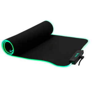 Mouse pad gamer TEROS TE-3013G, RGB, USB a tipo C, negro