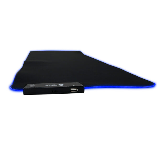Mouse pad gamer TEROS TE-3013G, RGB, USB a tipo C, negro - Imagen 4