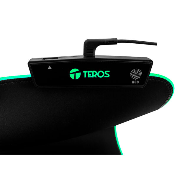 Mouse pad gamer TEROS TE-3013G, RGB, USB a tipo C, negro - Imagen 2