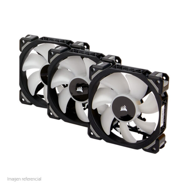 Fan Corsair ML120 Pro RGB Led, 12 cm, 1600 RPM, 13.2 VDC, 4 pines, PWM Control. - Imagen 2
