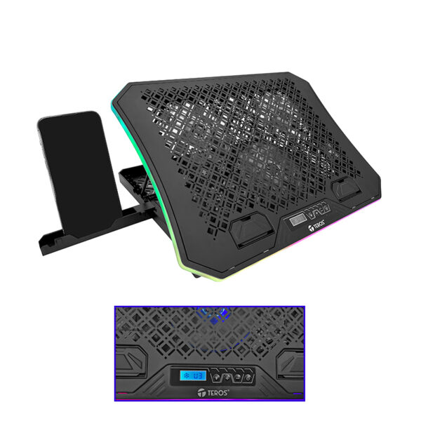 Cooler TEROS TE-7130N, compatible con notebooks de hasta 15.6", 3 fan de 11 cm - Imagen 7