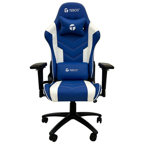 Silla gamer TEROS TE-8126B, azul y blanco - Imagen 2