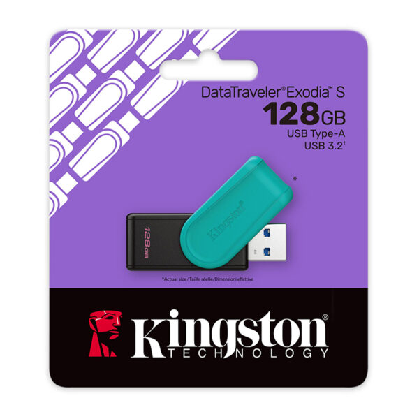 Memoria Flash USB Kingston DataTraveler Exodia S, 128GB, interfaz: USB 3.2 Gen 1, Verde - Imagen 4