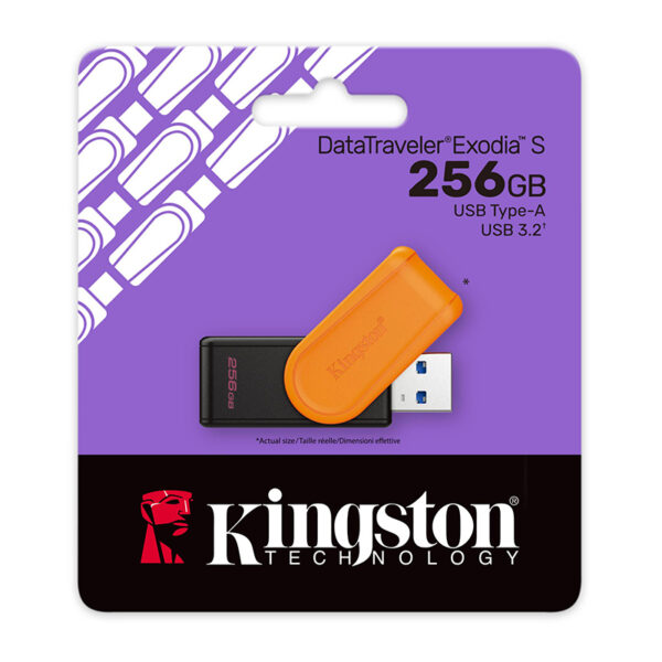 Memoria Flash USB Kingston DataTraveler Exodia S, 256GB, interfaz: USB 3.2 Gen 1, Naranja - Imagen 4