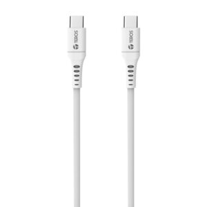 Cable USB TEROS TE-70208W, Tipo C a Tipo C, 5A, 100W Máx, blanco