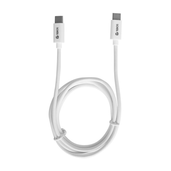Cable USB TEROS TE-70209W, Tipo C a Tipo C, 3A, 60W Máx, blanco - Imagen 3