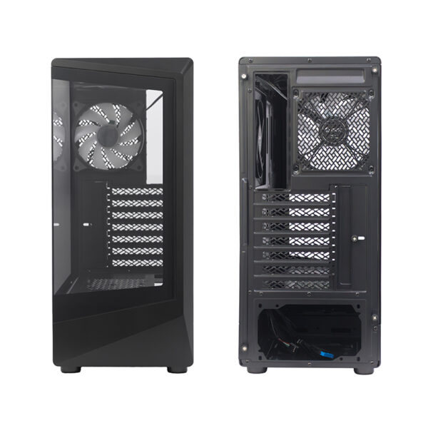 Case gamer TEROS TE-1321G, Mid Tower, USB 3.0 / USB 2.0, audio, ventilador ARGB, negro - Imagen 4