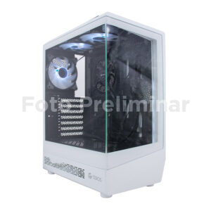 Case gamer TEROS TE-1322G, Mid Tower, USB 3.0 / USB 2.0, audio, ventilador ARGB, blanco