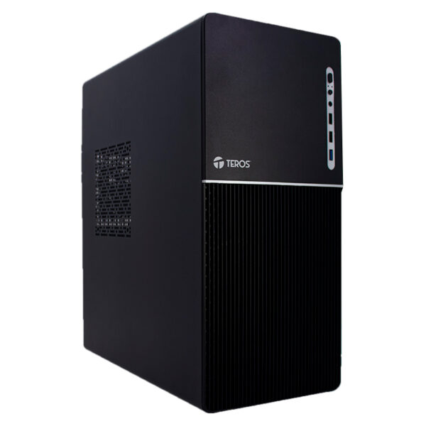 Case TEROS TE-1037S, Factor de forma ATX, 250 W, USB 3.0 / 2.0, audio, negro.