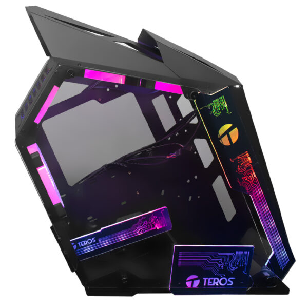Case gamer TEROS TE-1314G, Mid Tower, USB 3.0 / USB 2.0, audio, ventilador ARGB, negro - Imagen 5