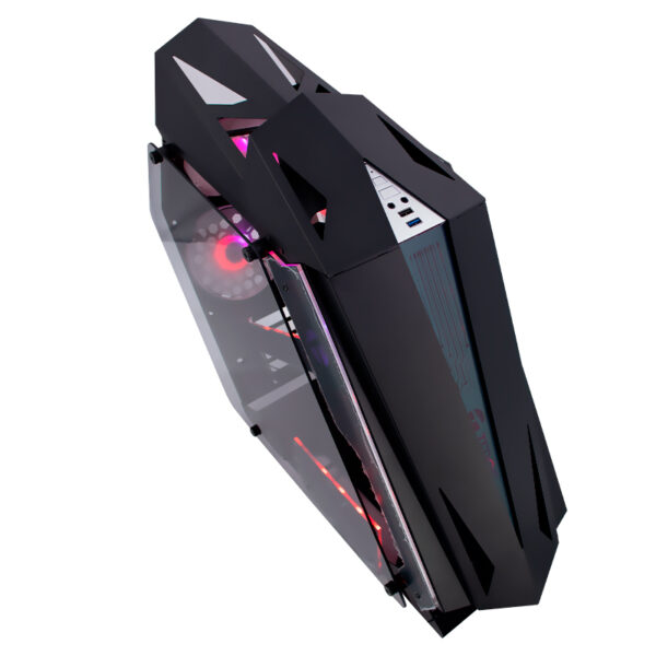 Case gamer TEROS TE-1314G, Mid Tower, USB 3.0 / USB 2.0, audio, ventilador ARGB, negro - Imagen 7