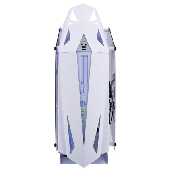 Case gamer TEROS TE-1316G, Mid Tower, USB 3.0 / USB 2.0, audio, ventilador ARGB, blanco - Imagen 6