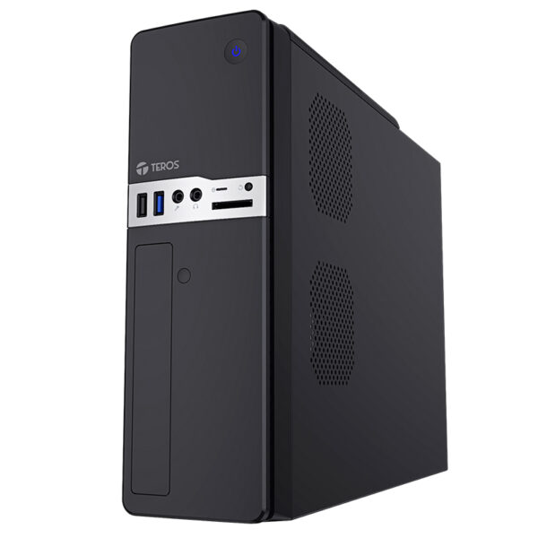 Case TEROS TE-1032S, Slim, 250 W, USB 3.2 / USB 2.0, audio HD, DVD, negro - Imagen 3