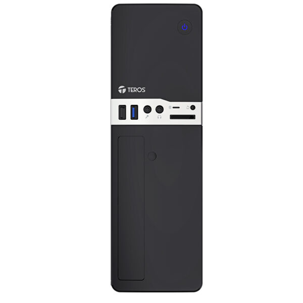 Case TEROS TE-1032S, Slim, 250 W, USB 3.2 / USB 2.0, audio HD, DVD, negro - Imagen 4
