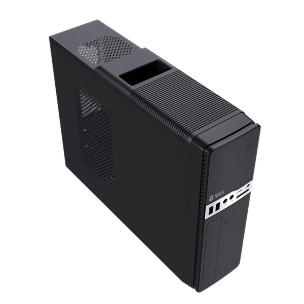 Case TEROS TE-1032S, Slim, 250 W, USB 3.2 / USB 2.0, audio HD, DVD, negro - Imagen 2