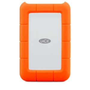 Disco duro externo portatil LACIE Rugged, 5TB, Interfaz USB-C, Color Naranja.