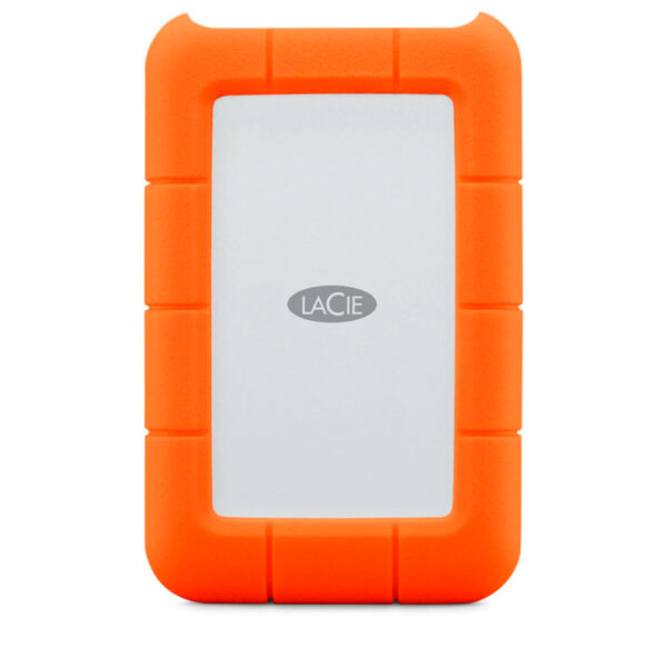 Disco duro externo portatil LACIE Rugged, 5TB, Interfaz USB-C, Color Naranja.