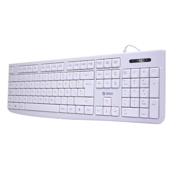 Teclado estándar TE-4069S, multimedia, USB 2.0, español, color blanco