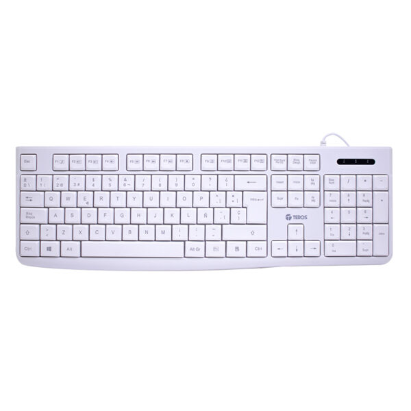 Teclado estándar TE-4069S, multimedia, USB 2.0, español, color blanco - Imagen 3