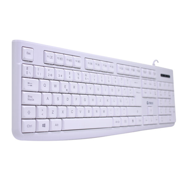 Teclado estándar TE-4069S, multimedia, USB 2.0, español, color blanco - Imagen 2