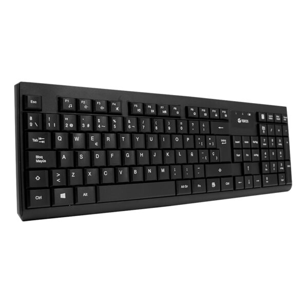 Kit teclado y mouse TEROS TE-4071S, inalámbrico, 2.4 GHz, acabado elegante, negro, español - Imagen 3