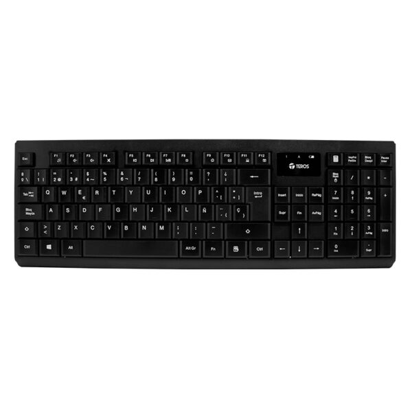 Kit teclado y mouse TEROS TE-4071S, inalámbrico, 2.4 GHz, acabado elegante, negro, español - Imagen 2