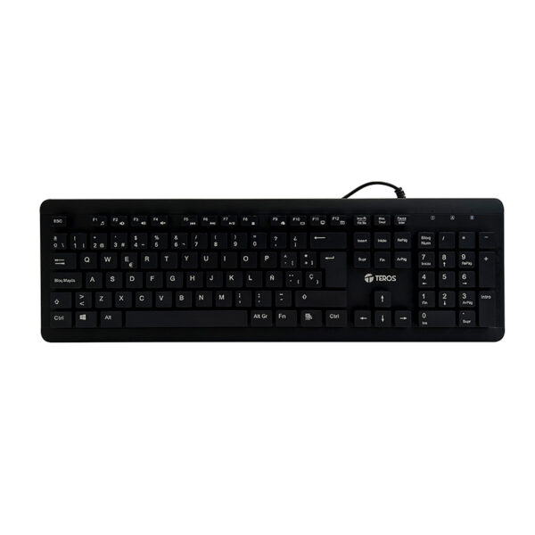 Teclado lavable TEROS TE-4065N, IPX7, USB, negro - Imagen 3