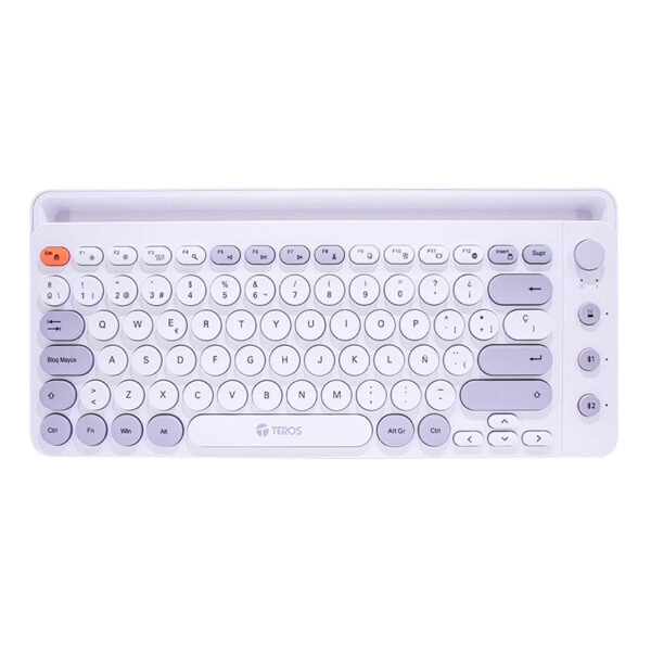 Teclado inalámbrico TEROS TE-4070S, 2.4 GHz, bluetooth 3.0 / 5.2, 80 teclas, blanco - Imagen 4