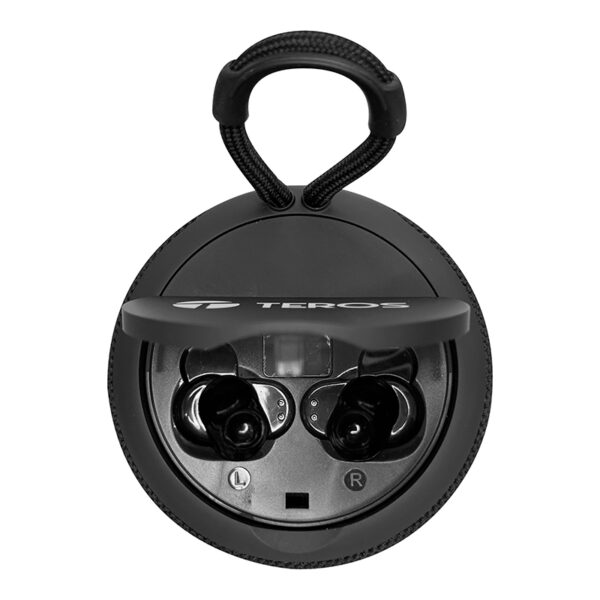 Parlante/audífono TEROS TE-6033N, bluetooth, 5 W, 1200 mAh, negro - Imagen 6