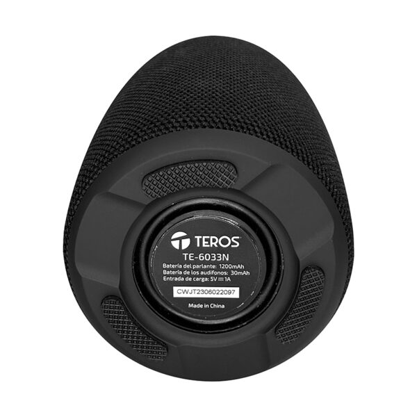 Parlante/audífono TEROS TE-6033N, bluetooth, 5 W, 1200 mAh, negro - Imagen 2