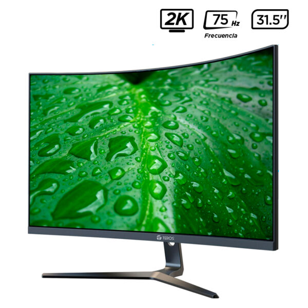 Monitor curvo TEROS TE-3251S, 31.5" 2K QHD VA, 75 Hz, 1 ms, HDMI, DP, USB