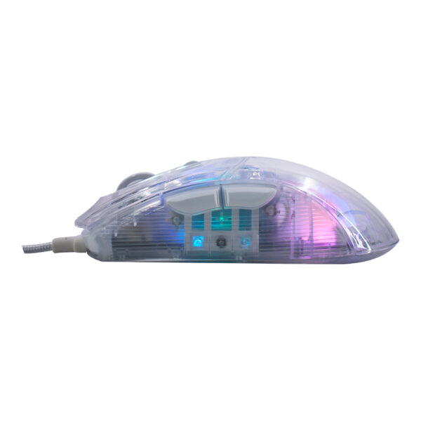 Mouse gamer TEROS TE-1216G, 2 botones, RGB, transparente - Imagen 5